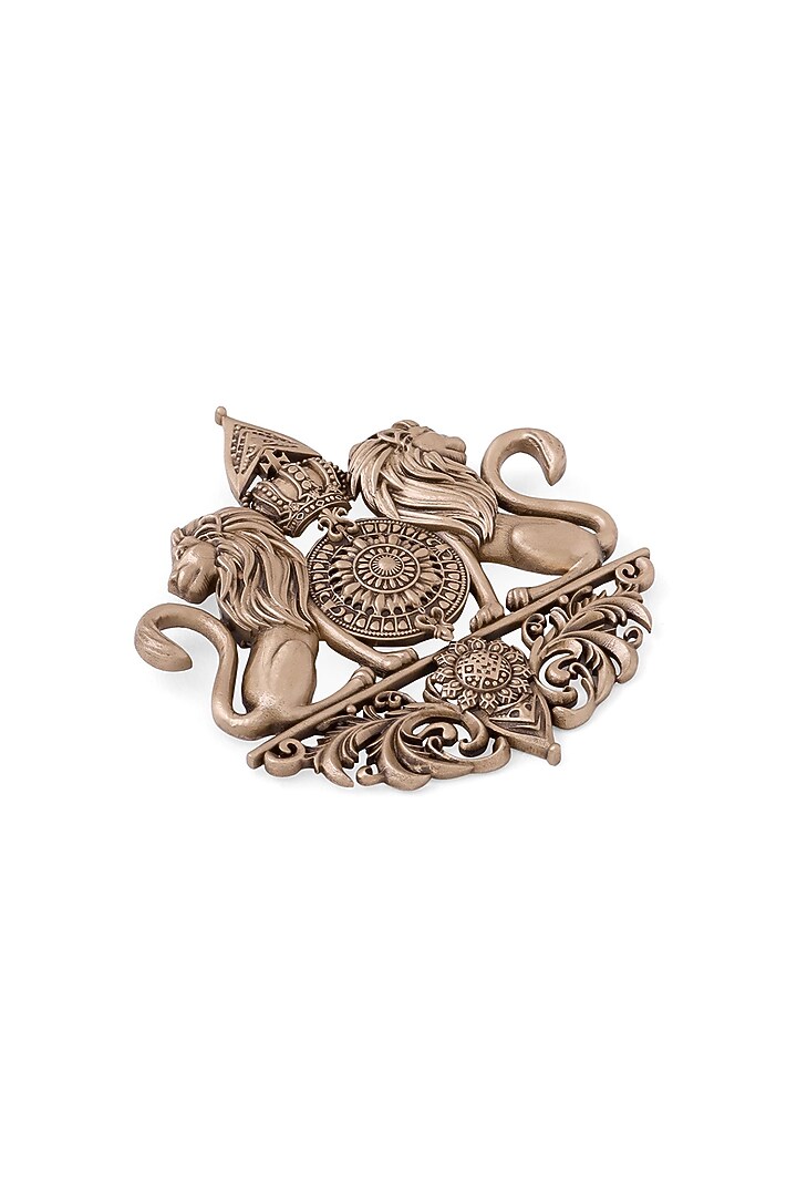 Antique Gold Lion Emblem Brooch by Cosa Nostraa at Pernia's Pop Up Shop
