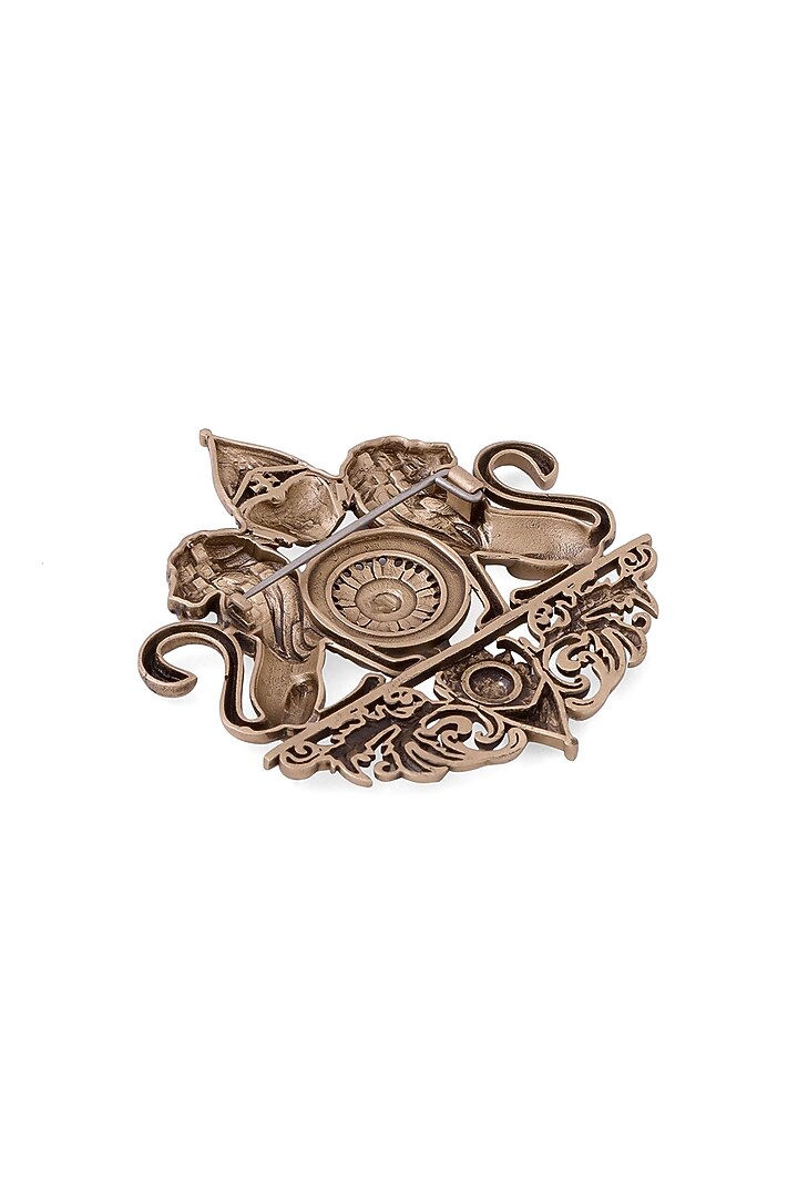 Antique Gold Lion Emblem Brooch by Cosa Nostraa at Pernia's Pop Up Shop