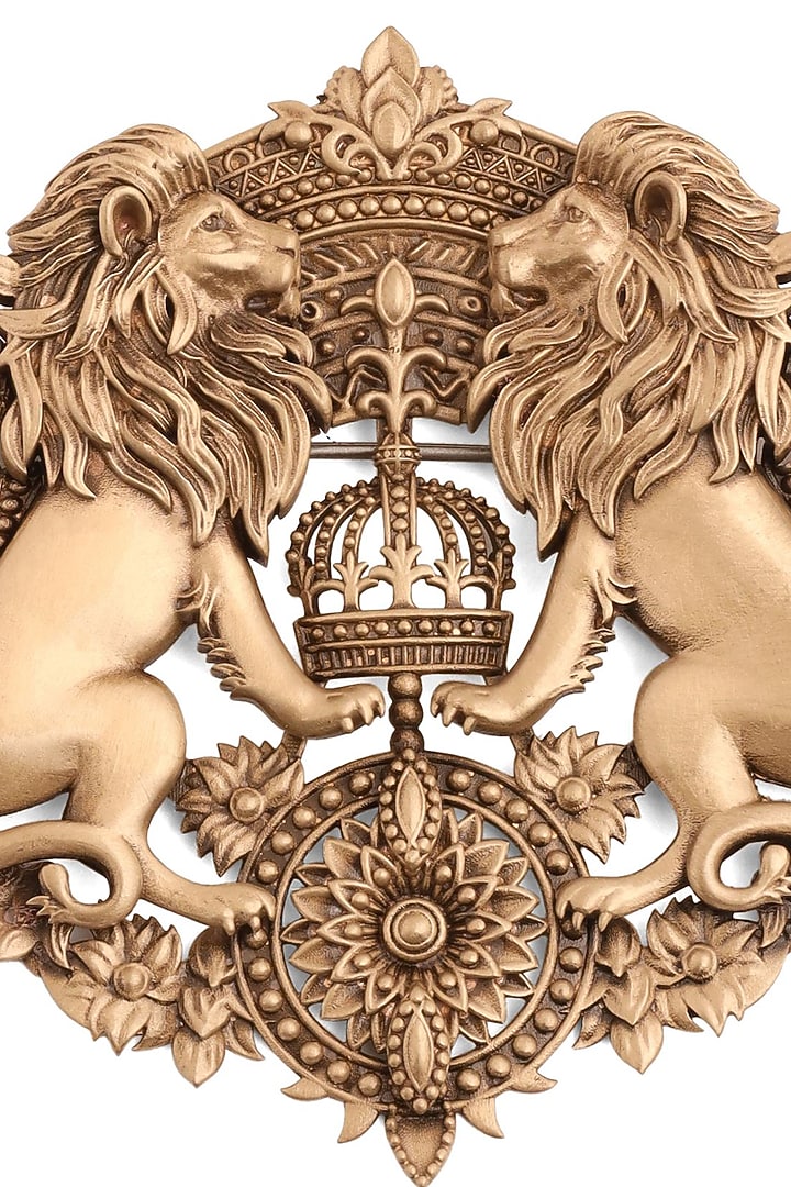 Antique Gold Twin Roar Brooch by Cosa Nostraa at Pernia's Pop Up Shop