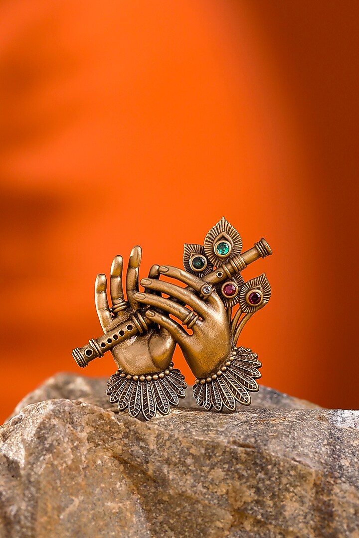 Antique Gold Brass Brooch & Buttons (Set Of 13) by Cosa Nostraa at Pernia's Pop Up Shop
