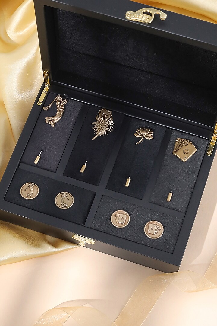 Antique Gold Brass Lapel Pin Set by Cosa Nostraa