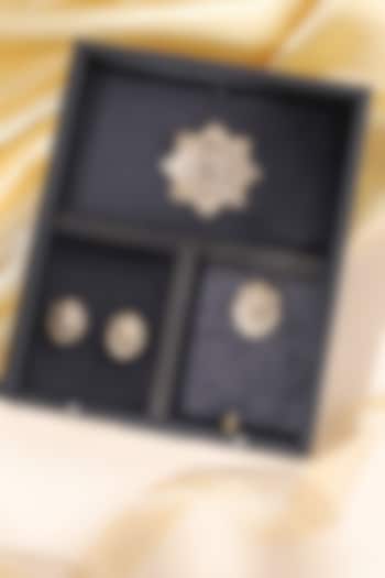 Antique Gold Brass Brooch Set by Cosa Nostraa