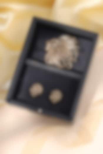 Antique Gold Brass Brooch With Cufflinks by Cosa Nostraa