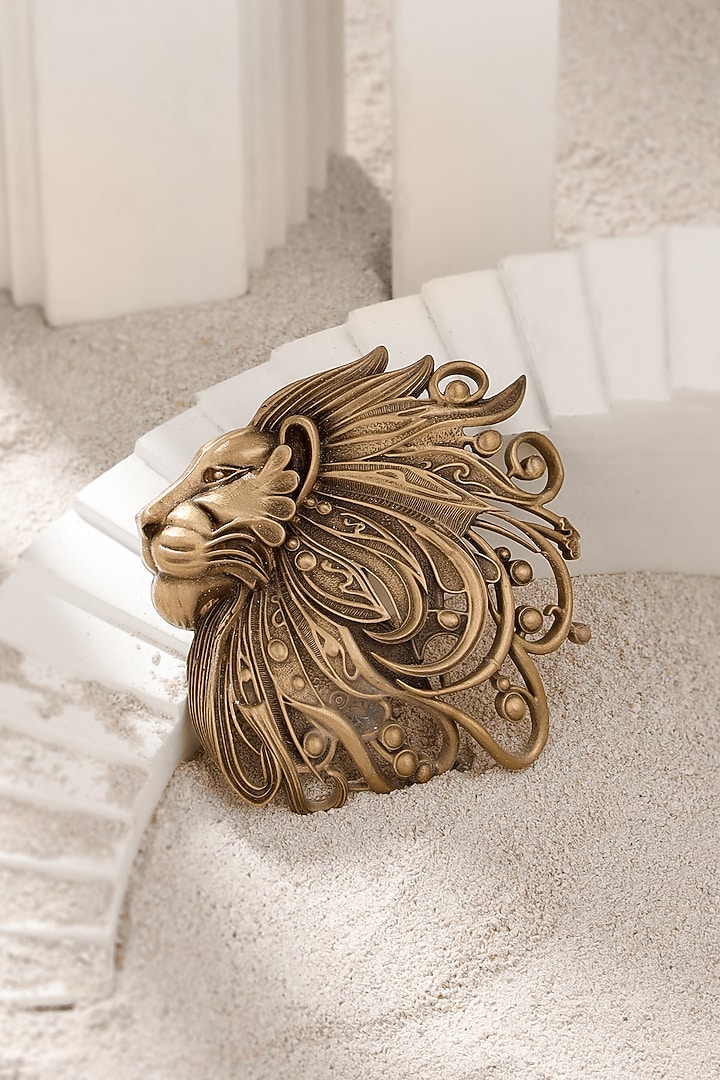 Antique Gold Brass Brooch With Cufflinks by Cosa Nostraa at Pernia's Pop Up Shop