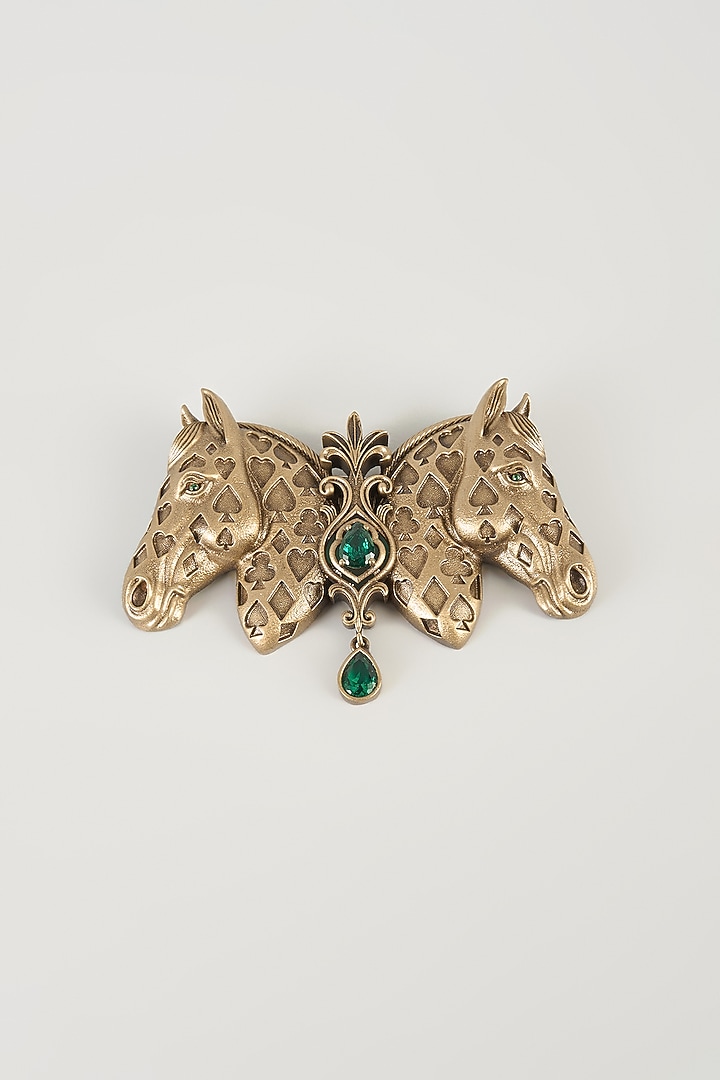 Antique Gold Brass Brooch by Cosa Nostraa at Pernia's Pop Up Shop