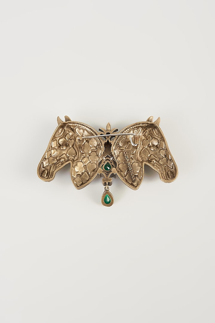 Antique Gold Brass Brooch by Cosa Nostraa at Pernia's Pop Up Shop