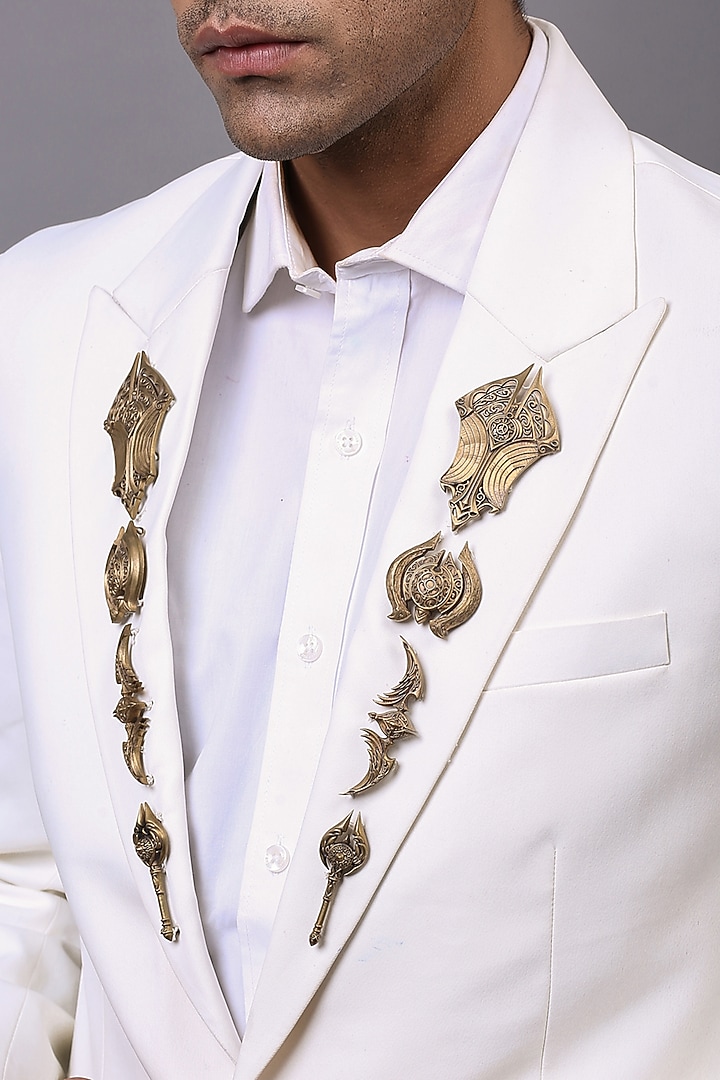Antique Gold Finish Talisman Lapel Pin (Set of 8) by Cosa Nostraa at Pernia's Pop Up Shop