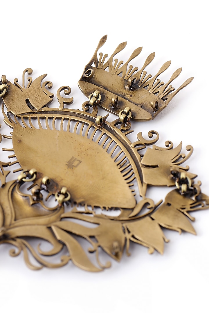 Antique Gold Finish Third Eye Of Shiva Brooch by Cosa Nostraa at Pernia's Pop Up Shop