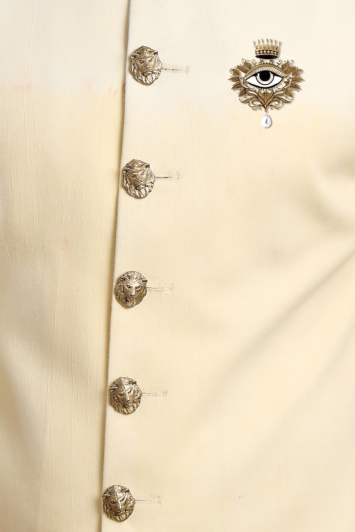 Antique Gold Finish Third Eye Of Shiva Brooch by Cosa Nostraa at Pernia's Pop Up Shop