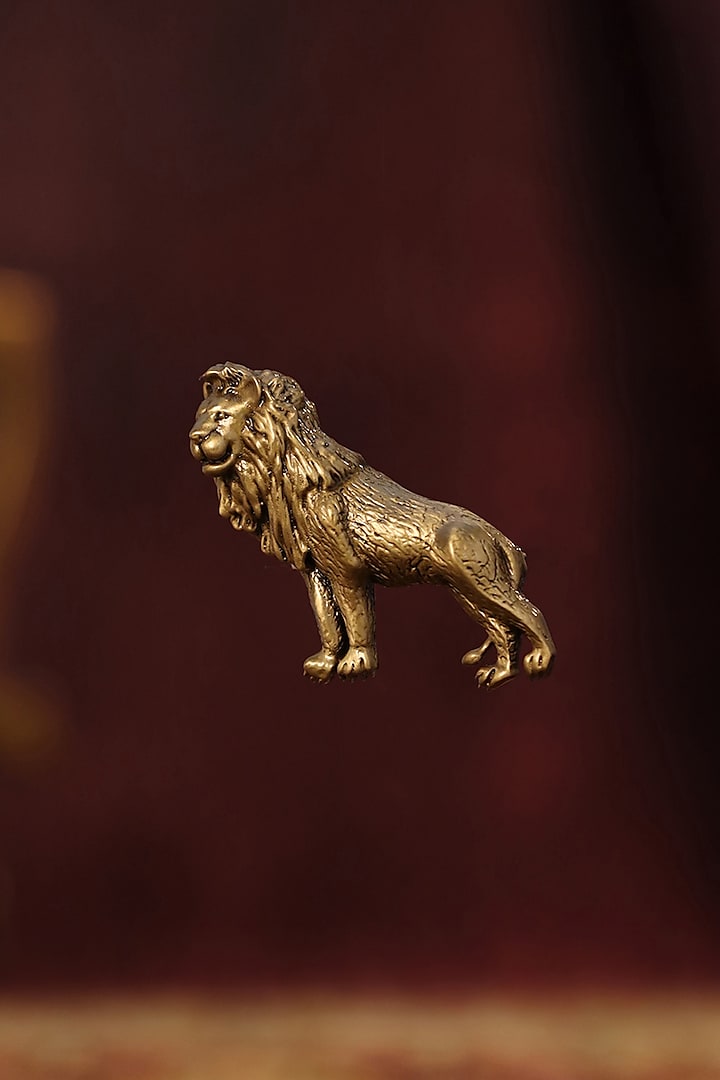 Antique Gold Finish Simba Brooch by Cosa Nostraa