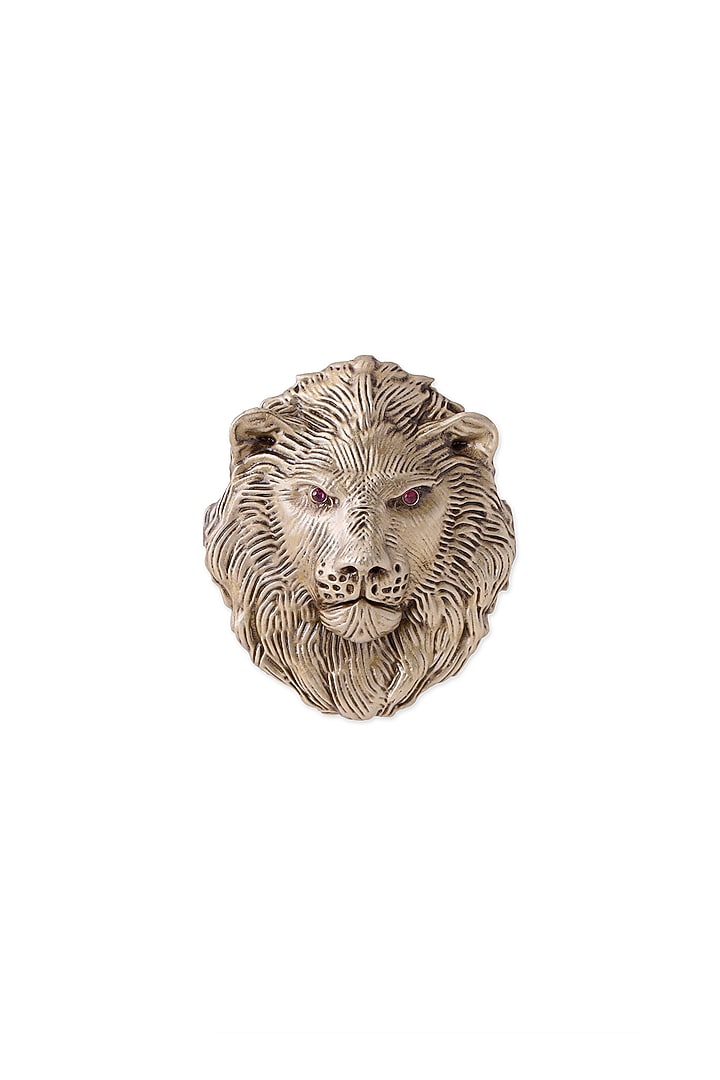 Antique Gold Finish Lion King Brooch by Cosa Nostraa at Pernia's Pop Up Shop