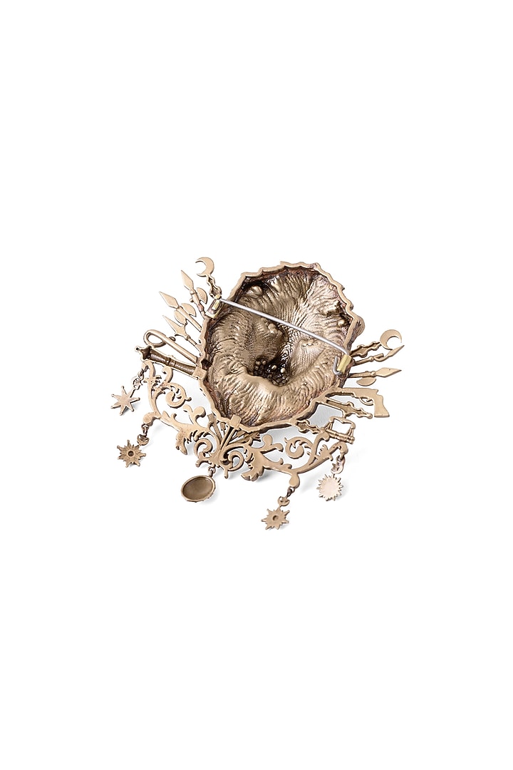 Antique Gold Finish Ottoman Brooch by Cosa Nostraa at Pernia's Pop Up Shop