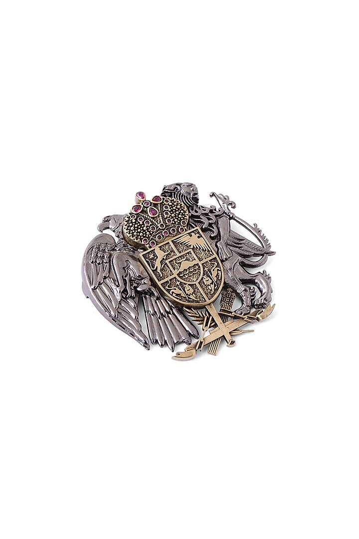Two-Tone Finish Power Eagle Brooch by Cosa Nostraa at Pernia's Pop Up Shop