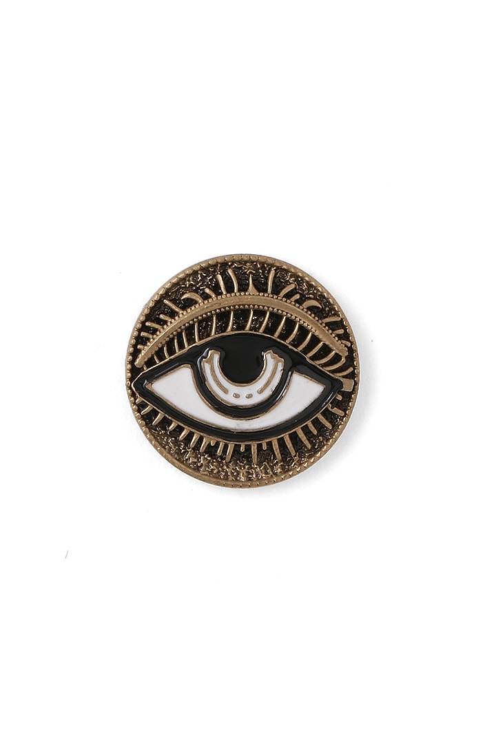 Antique Gold Brass Third Eye Of Shiva Buttons (Set of 5) by Cosa Nostraa at Pernia's Pop Up Shop