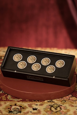 Antique Gold Peacock Buttons (Set of 7) by Cosa Nostraa