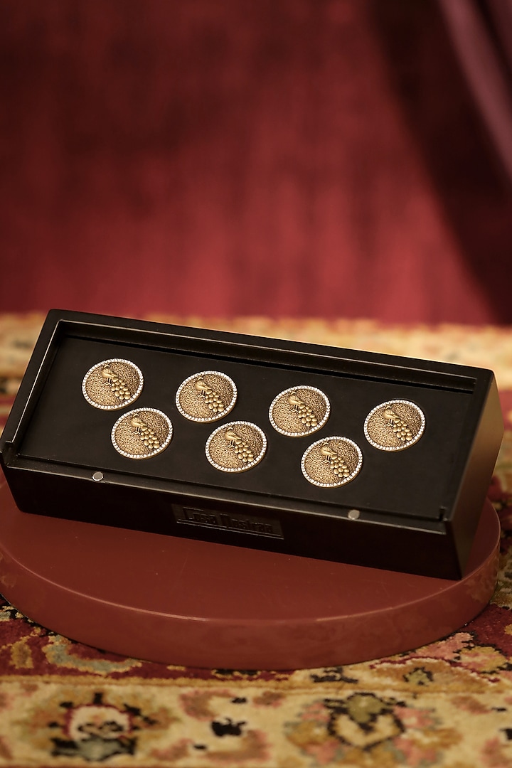 Antique Gold Peacock Buttons (Set of 7) by Cosa Nostraa at Pernia's Pop Up Shop