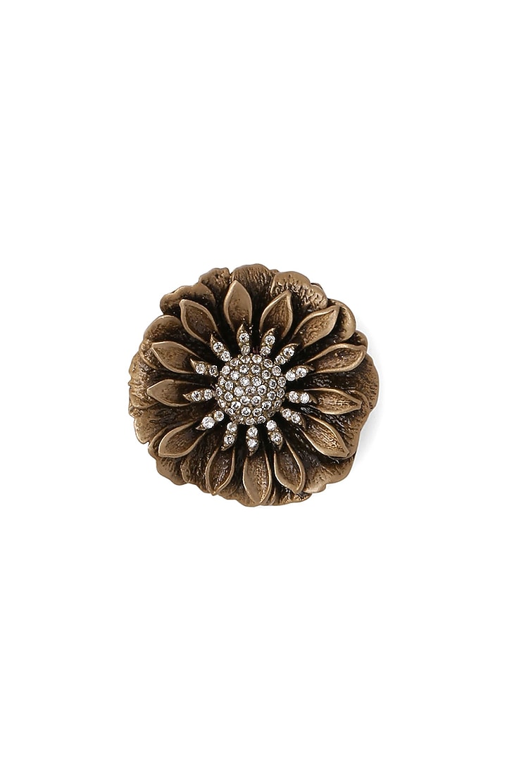 Antique Gold Handwork Floral Marvel Buttons (Set of 7) by Cosa Nostraa at Pernia's Pop Up Shop