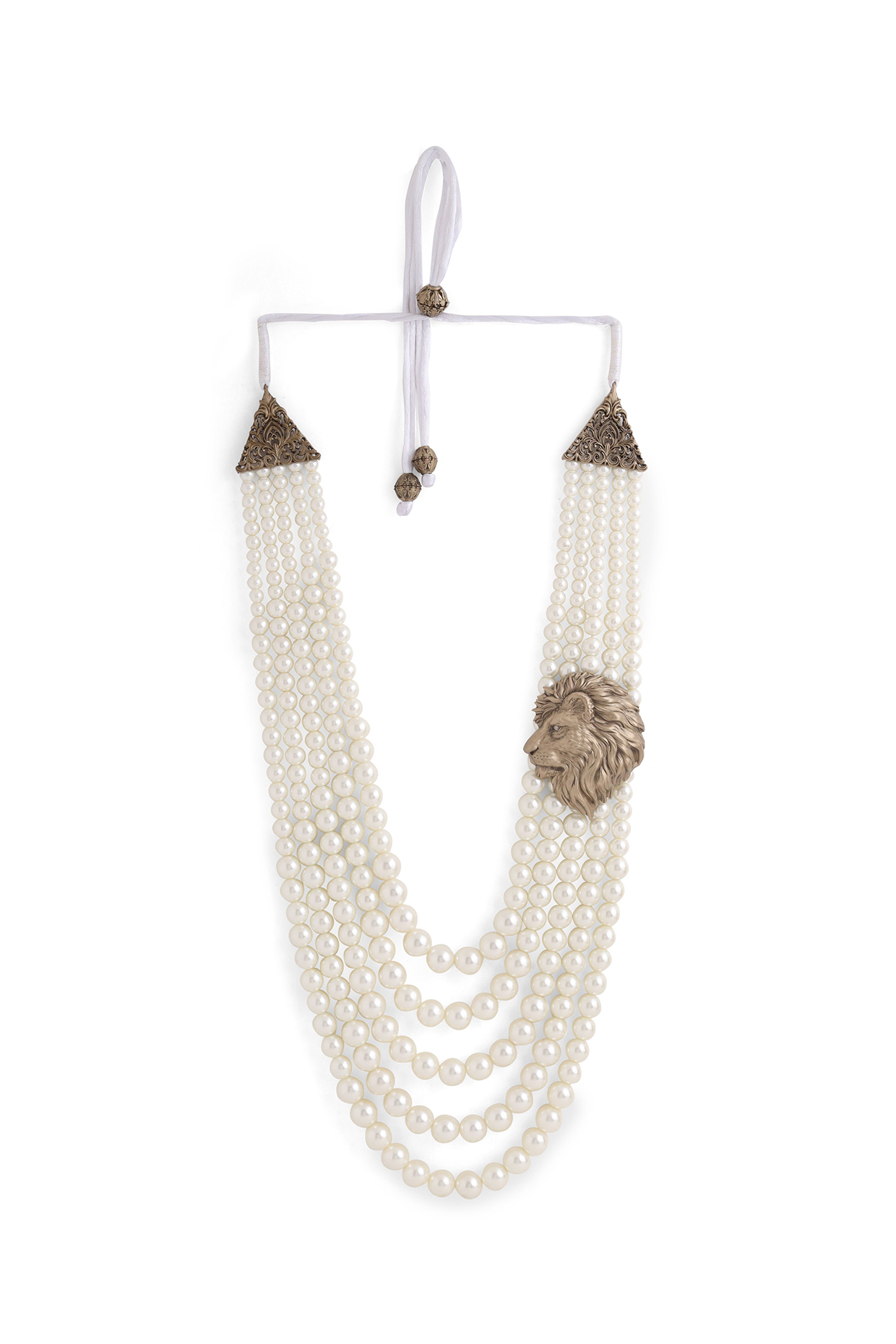 White Howlite Beaded Hand Carved Layered Mala by Cosa Nostraa