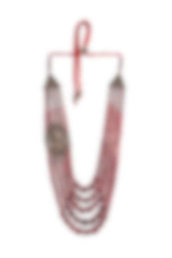 Red Rudraksha Beaded Layered Mala by Cosa Nostraa