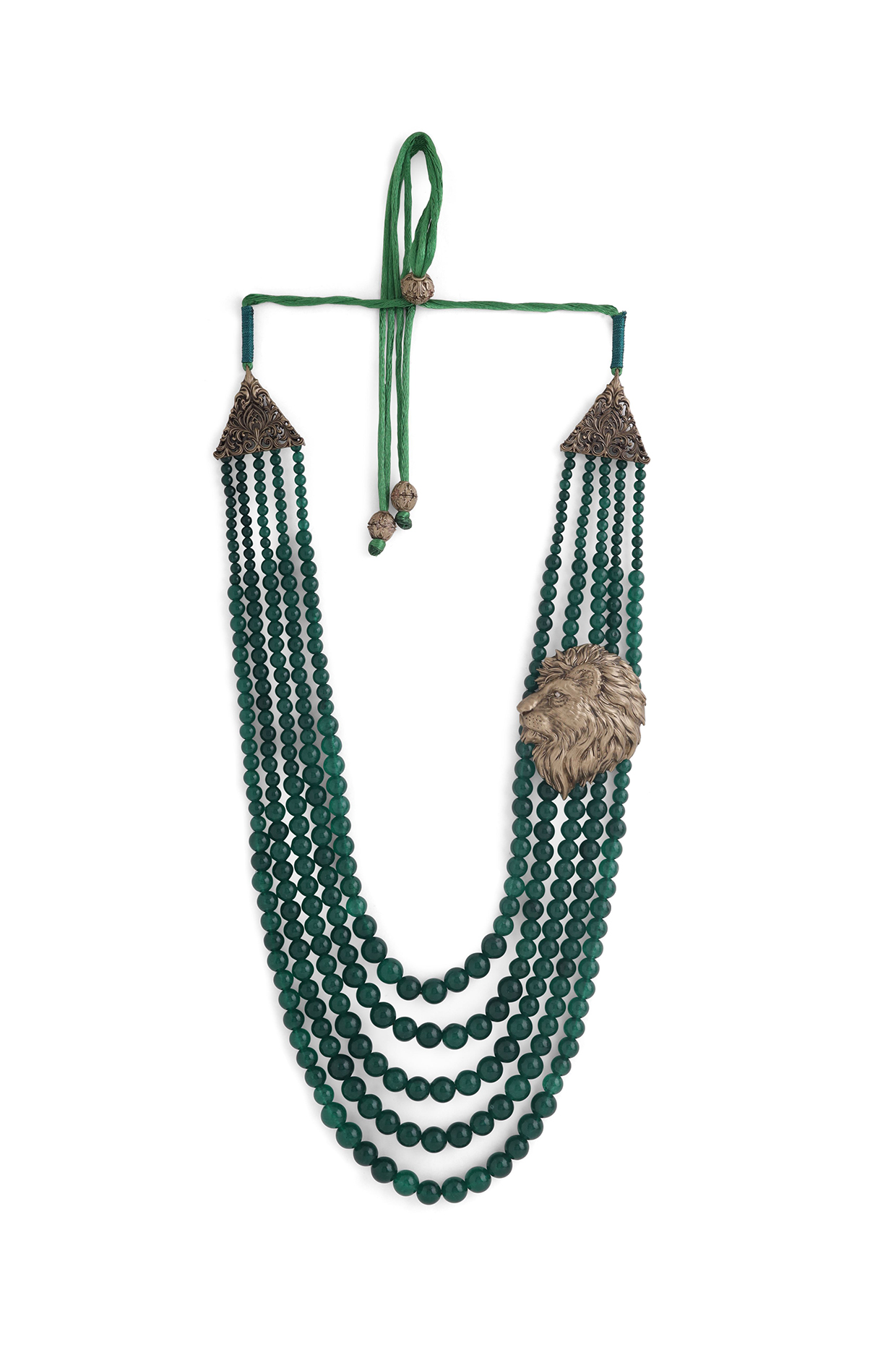 Green Beaded Layered Mala by Cosa Nostraa