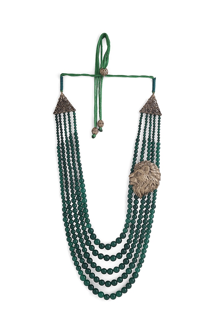 Green Beaded Layered Mala by Cosa Nostraa
