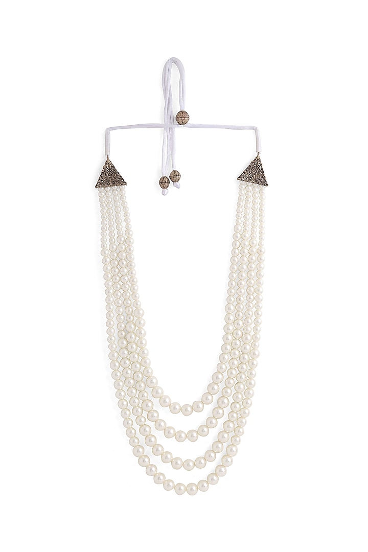 White Howlite Beaded Layered Mala by Cosa Nostraa
