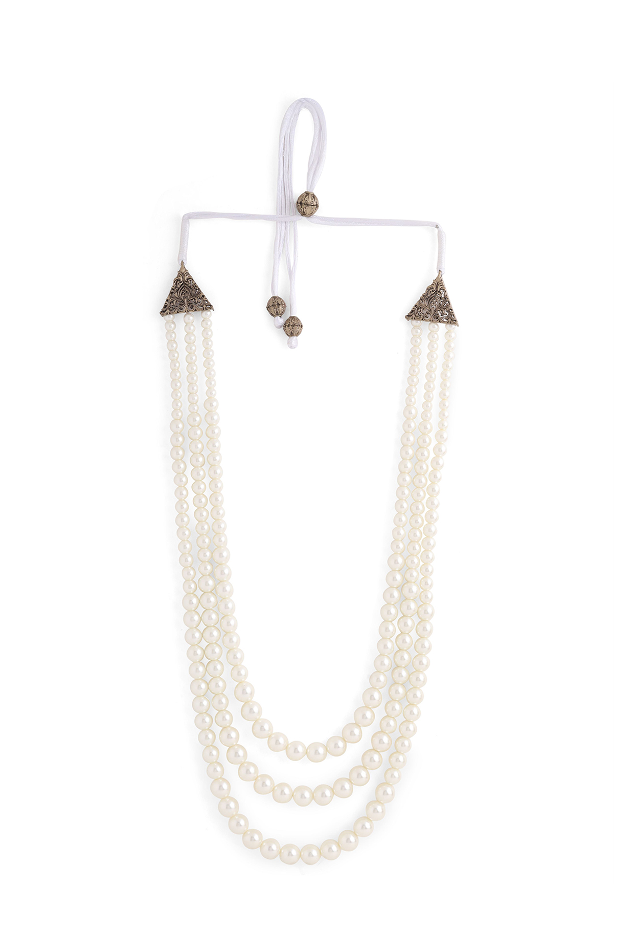 White Jade Beaded Layered Mala by Cosa Nostraa