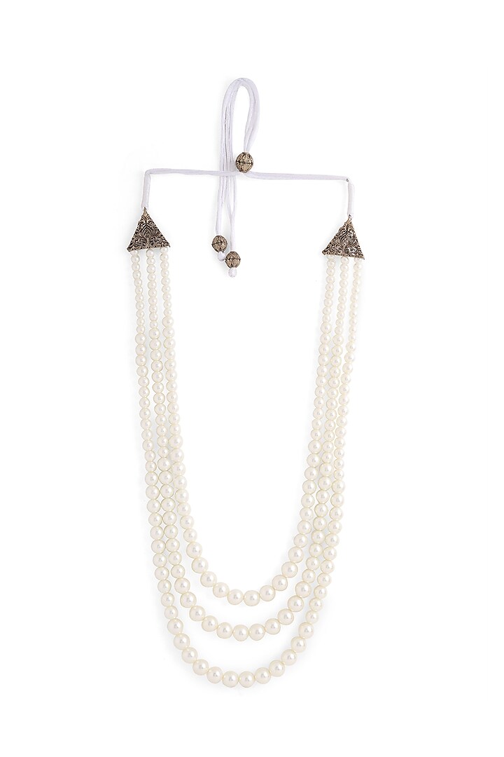 White Jade Beaded Layered Mala by Cosa Nostraa