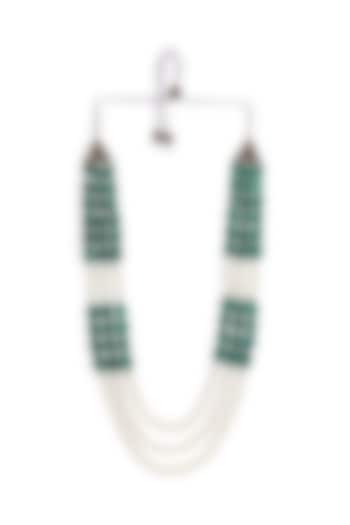 Green & White Aventurine Beaded Layered Mala by Cosa Nostraa at Pernia's Pop Up Shop