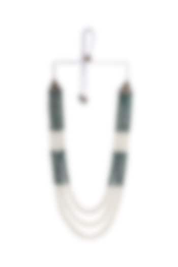 White & Green Jade Beaded Layered Mala by Cosa Nostraa at Pernia's Pop Up Shop