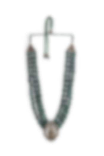 Green Aventurine Stone Beaded Layered Ganesh Mala by Cosa Nostraa at Pernia's Pop Up Shop