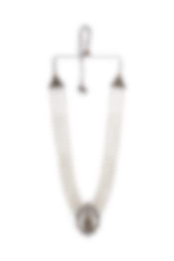 White Howlite Stone Beaded Layered Ganesh Mala by Cosa Nostraa at Pernia's Pop Up Shop