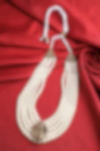 White Howlite Beaded Layered Mala by Cosa Nostraa at Pernia's Pop Up Shop