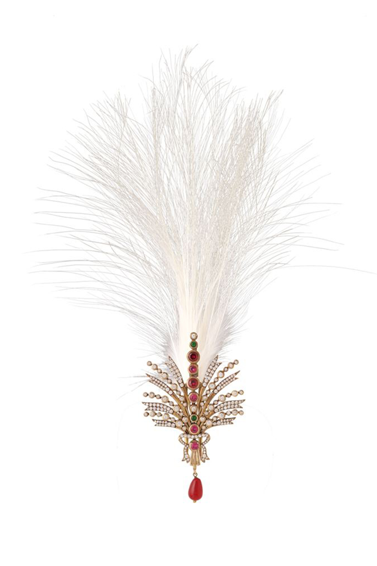 Antique Gold Diamonds & Feather Handcrafted Kalangi by Cosa Nostraa