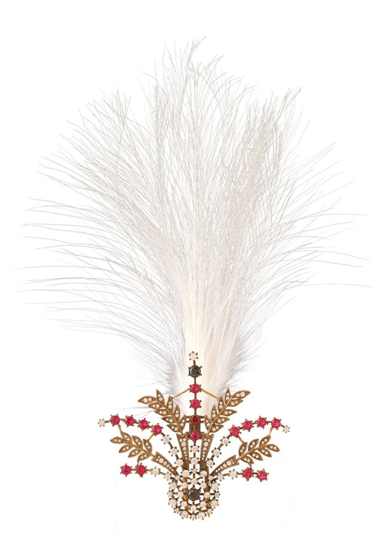 Antique Yellow Gold Glass Stone & Feather Kalangi by Cosa Nostraa