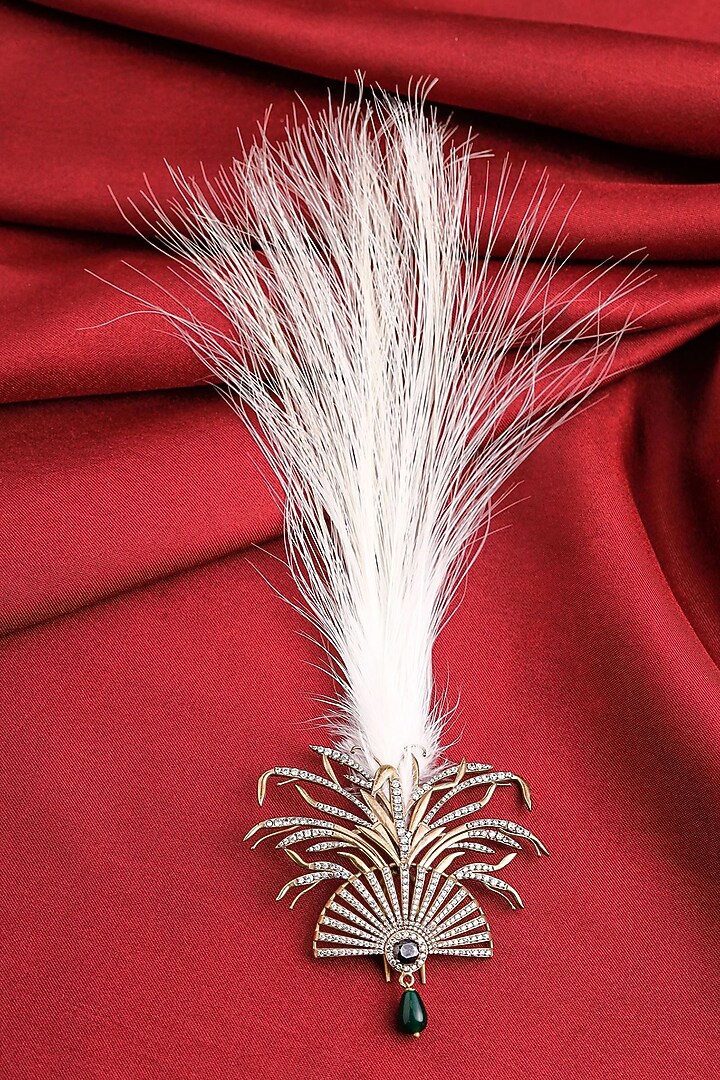 Antique Gold Glass Stone & Feather Kalangi by Cosa Nostraa at Pernia's Pop Up Shop