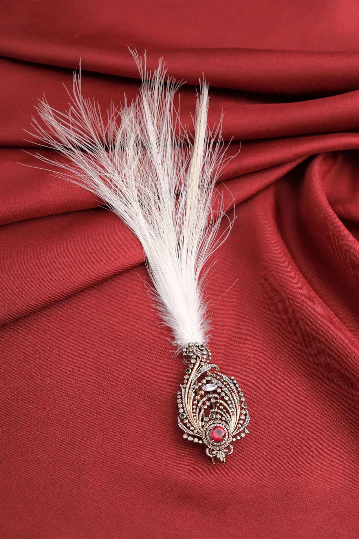 Antique Gold Embellished Feather Kalangi by Cosa Nostraa