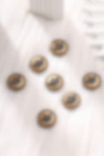 Antique Gold Brass Buttons (Set of 7) by Cosa Nostraa at Pernia's Pop Up Shop