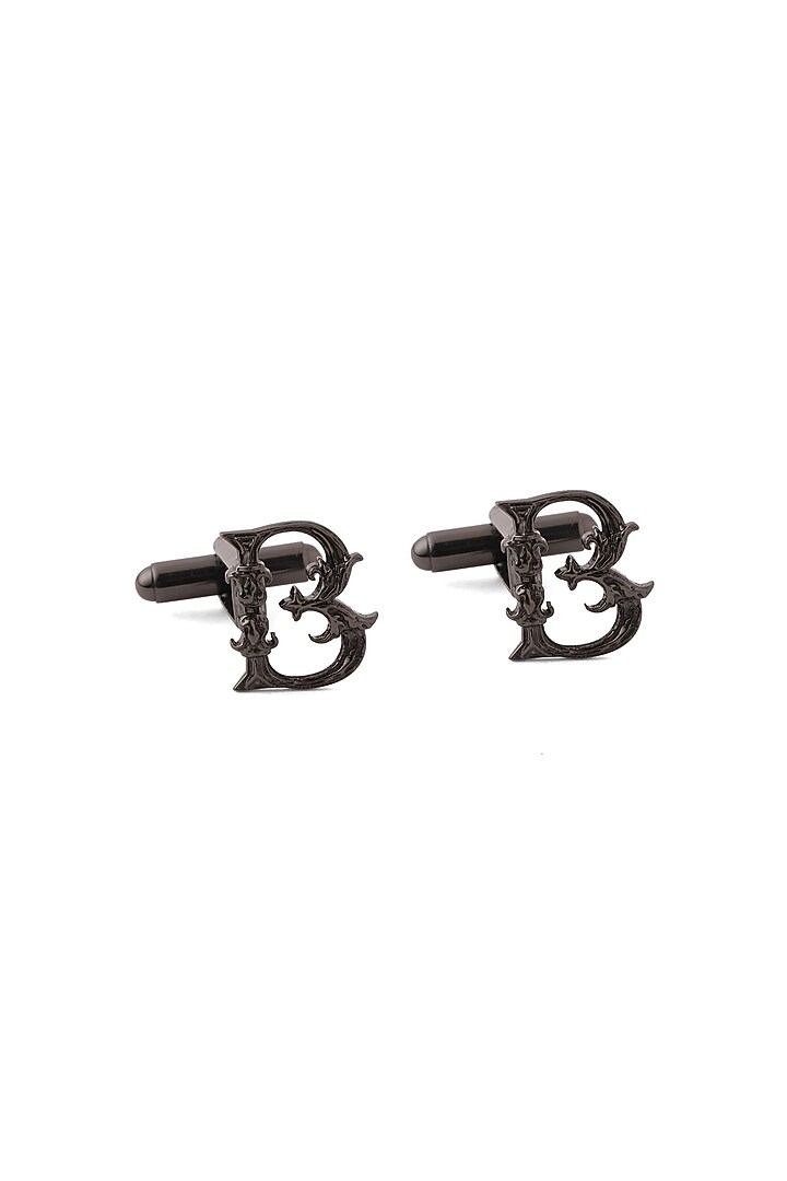 Grey Brass Initial Cufflinks (Set of 2) by Cosa Nostraa at Pernia's Pop Up Shop