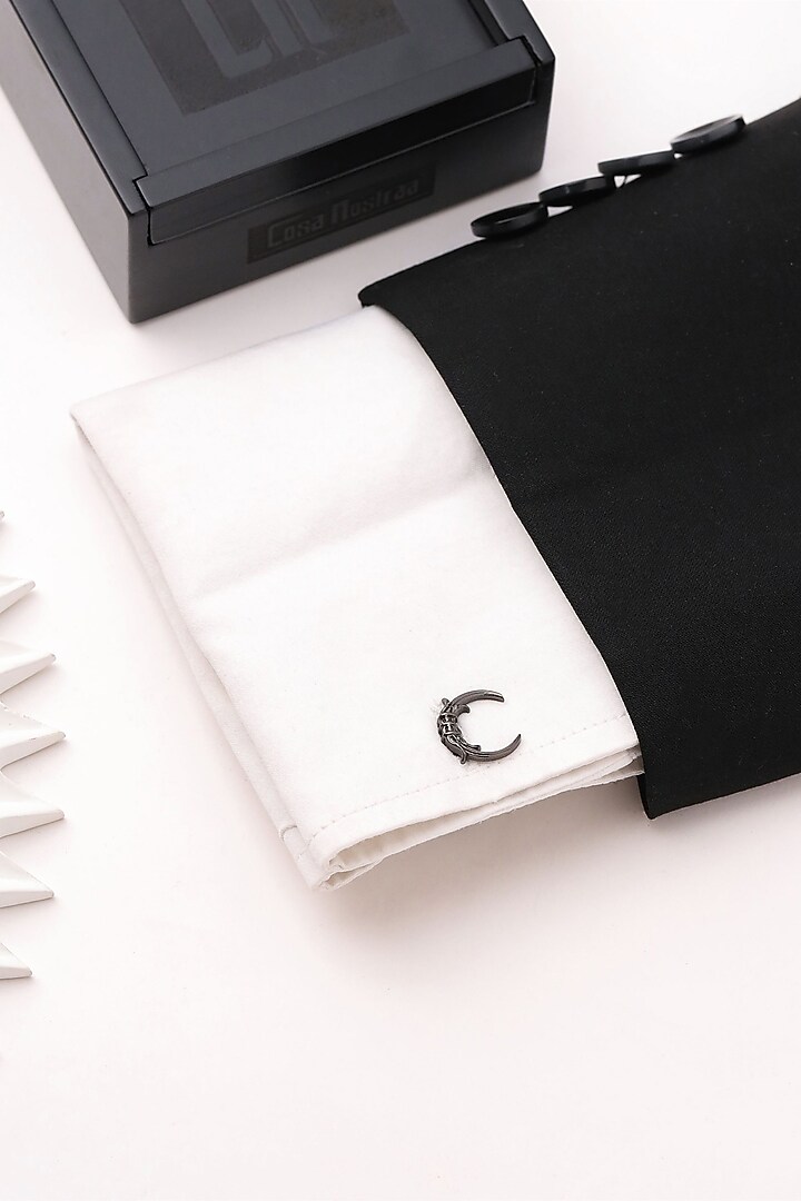 Grey Brass Initial Cufflinks (Set of 2) by Cosa Nostraa at Pernia's Pop Up Shop