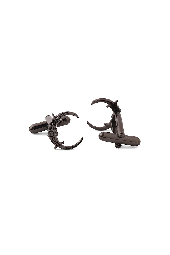 Grey Brass Initial Cufflinks (Set of 2) by Cosa Nostraa at Pernia's Pop Up Shop