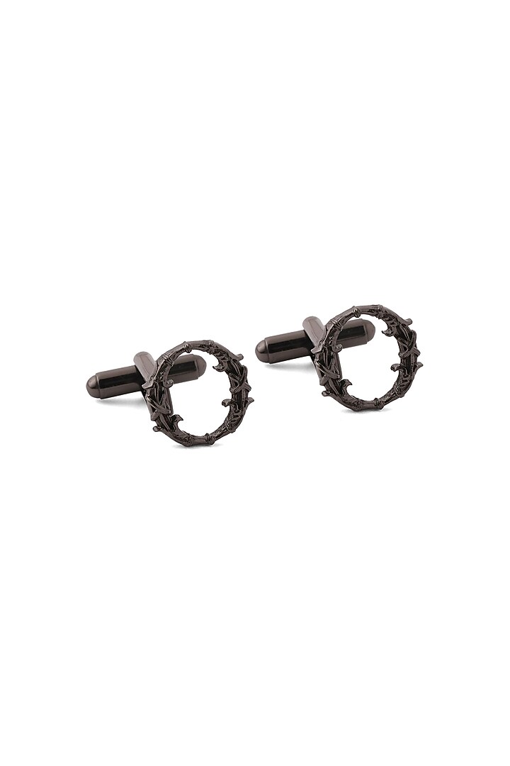 Grey Brass Initial Cufflinks (Set of 2) by Cosa Nostraa at Pernia's Pop Up Shop
