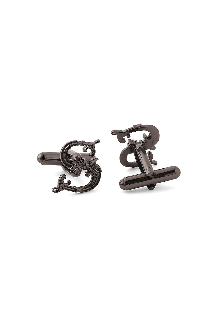 Grey Brass Initial Cufflinks (Set of 2) by Cosa Nostraa at Pernia's Pop Up Shop