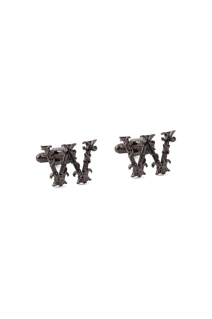 Grey Brass Initial Cufflinks (Set of 2) by Cosa Nostraa at Pernia's Pop Up Shop
