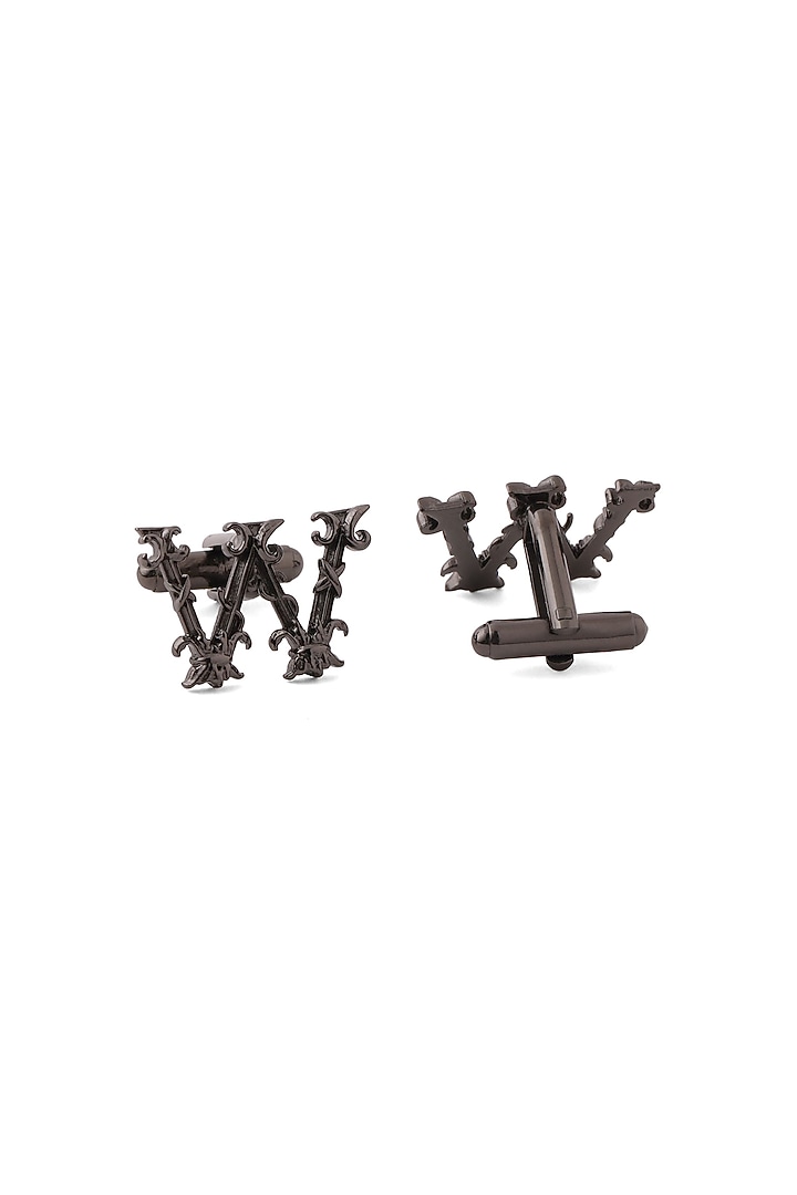 Grey Brass Initial Cufflinks (Set of 2) by Cosa Nostraa at Pernia's Pop Up Shop
