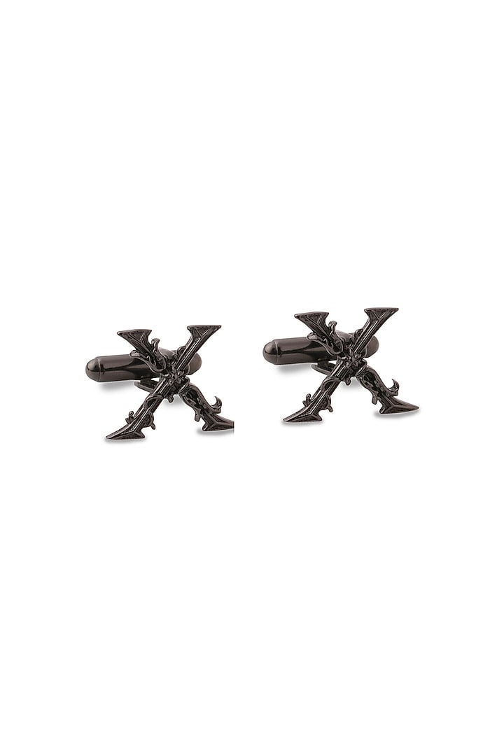Grey Brass Initial Cufflinks (Set of 2) by Cosa Nostraa at Pernia's Pop Up Shop
