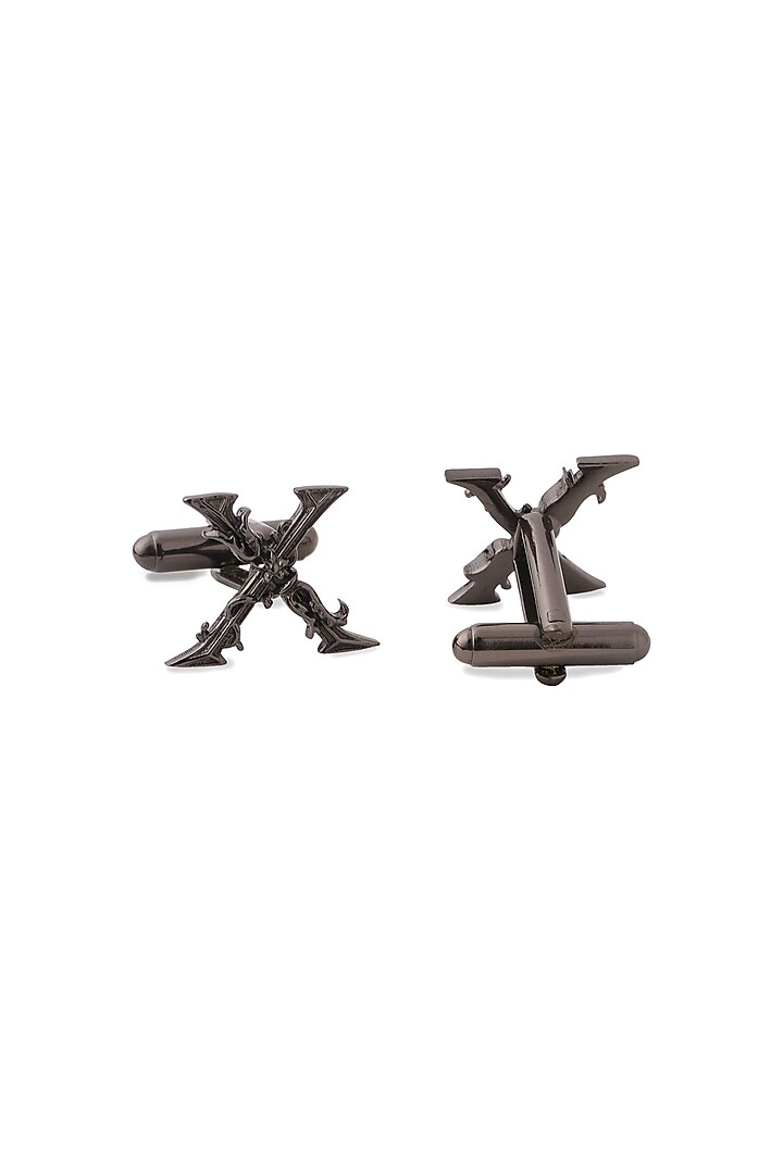 Grey Brass Initial Cufflinks (Set of 2) by Cosa Nostraa at Pernia's Pop Up Shop