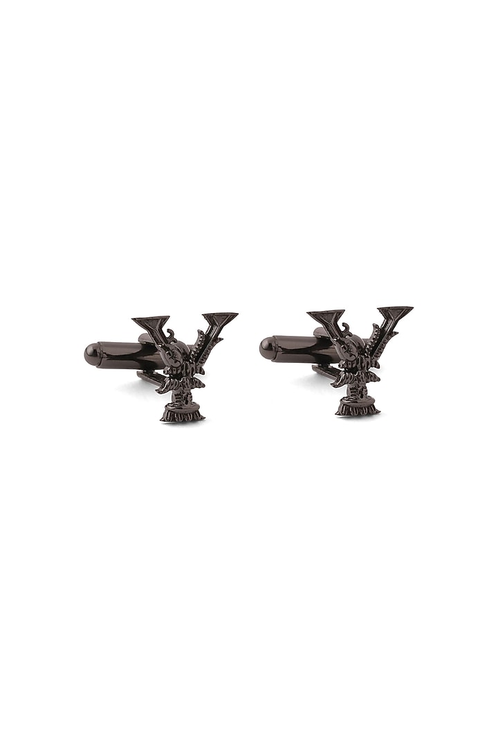 Grey Brass Initial Cufflinks (Set of 2) by Cosa Nostraa at Pernia's Pop Up Shop