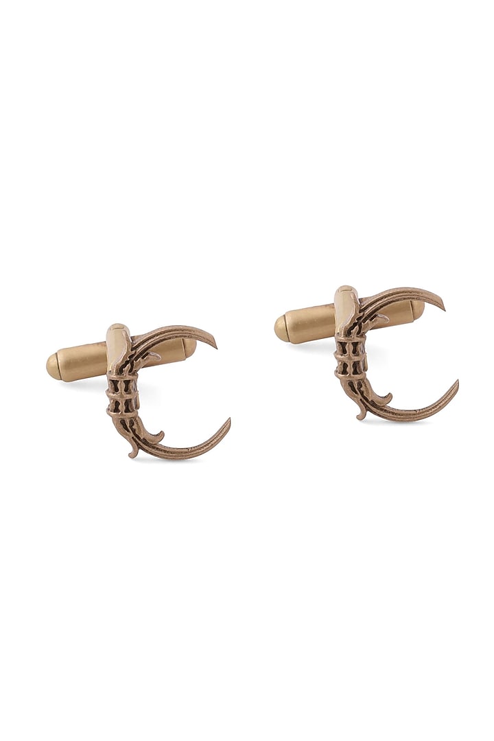 Antique Gold Brass Initial Cufflinks (Set of 2) by Cosa Nostraa at Pernia's Pop Up Shop