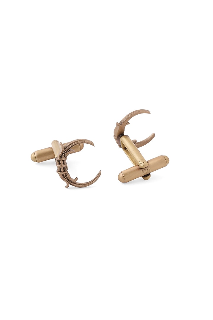 Antique Gold Brass Initial Cufflinks (Set of 2) by Cosa Nostraa at Pernia's Pop Up Shop